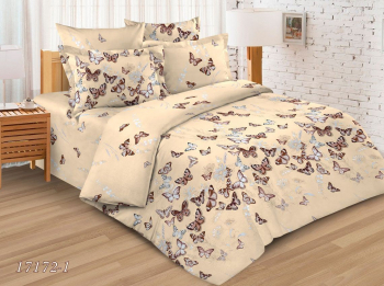 Комплект постельного белья 2-спальный, бязь  ГОСТ (Бабочки, бежевый)