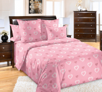 Комплект постельного белья Евростандарт, бязь "Люкс" (Валери, розовый)